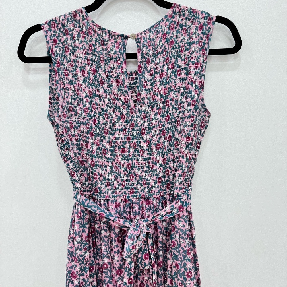 Tuckernuck Banjanan Smocked Tiered Ruffle Isha Wild Scattered Dress Block Print - Picture 3 of 11